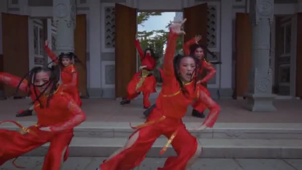 Bandung Indonezja Października 2021 Grupa Chińskich Dzieci Tańczących Razem Stylu — Wideo stockowe