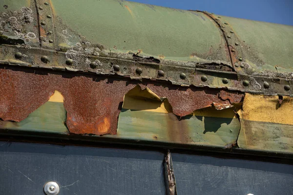 Rusty roof of old train