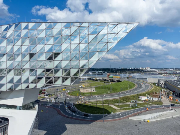 Drone Aérien Vue Rapprochée Coin Bâtiment Autorité Havenhuis Une Bonne — Photo