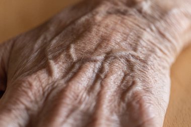 Damarları görünen yaşlı bir el.