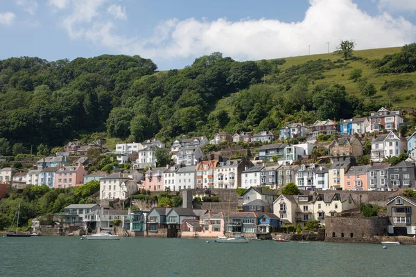 Pastel Tinted Traditional English House Devon Urbanisation Build Hills Datmouth — Zdjęcie stockowe