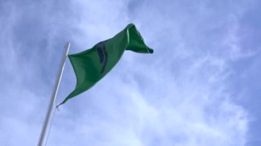 Yeşil bayrak, rüzgarda yavaşça dalgalanan yüzmek için güvenli.