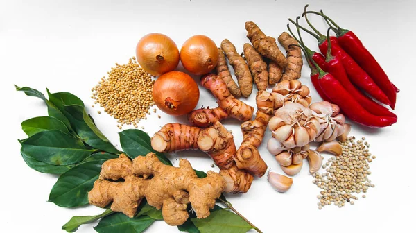 Colección Diferentes Verduras Aisladas Sobre Fondo Blanco Varios Ingredientes — Foto de Stock