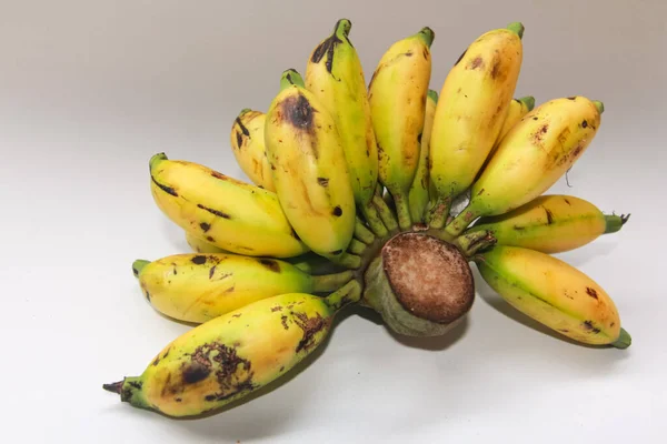 Frutas Plátano Sobre Fondo Blanco —  Fotos de Stock