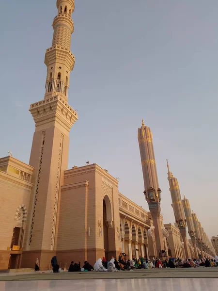 Medina Arabia Saudita Octubre 2022 Construcción Paraguas Plaza Masjid Nabawi — Foto de Stock