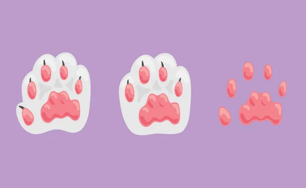 Pink Cat Paw Sweet Cute Illustrations — стоковый вектор