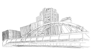 Chong nonsi gökyüzü treni Bangkok 'ta eski moda sanat oyma vektörü