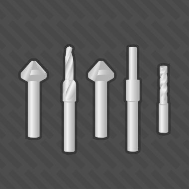 Brad Point Drill Bits many size  vector illustration