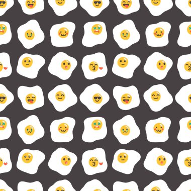 Fried egg emoji seamless pattern Gift Wrap wallpaper background
