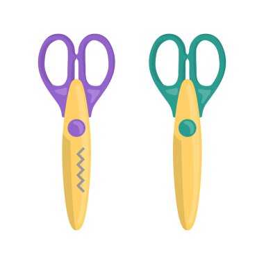 scissors zig zag plastic for art craft vector illustration