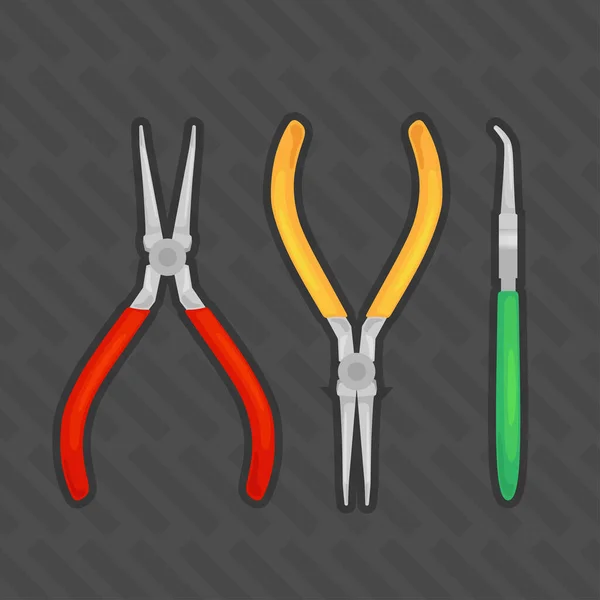 Long Nose Looping Pliers Silver Vector Illustration — Image vectorielle