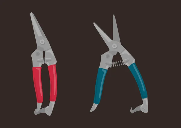 Sheet Metal Silver Metal Scissors Cutting Shears Vector Illustration — Image vectorielle