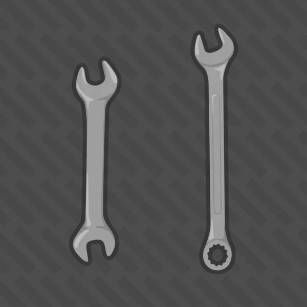 Wrench Spanner Silver Metal Vector Illustration — Image vectorielle