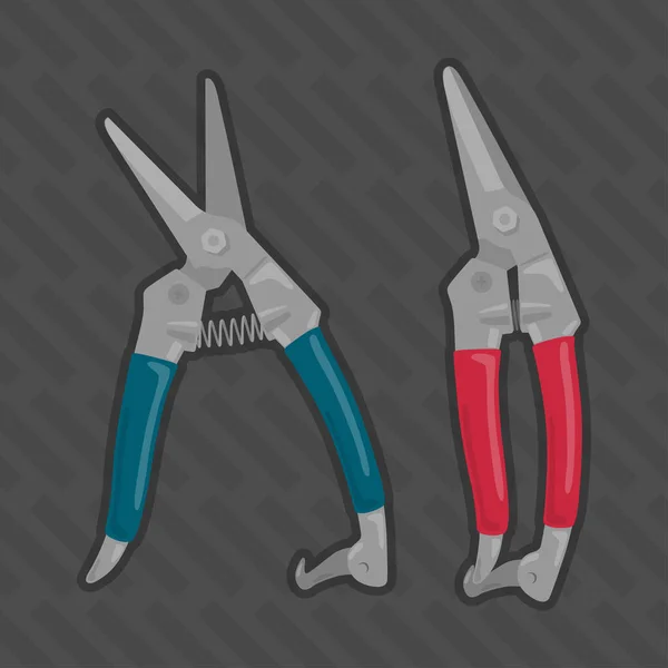 Sheet Metal Cutting Shears Open Close Vector Illustration — Image vectorielle