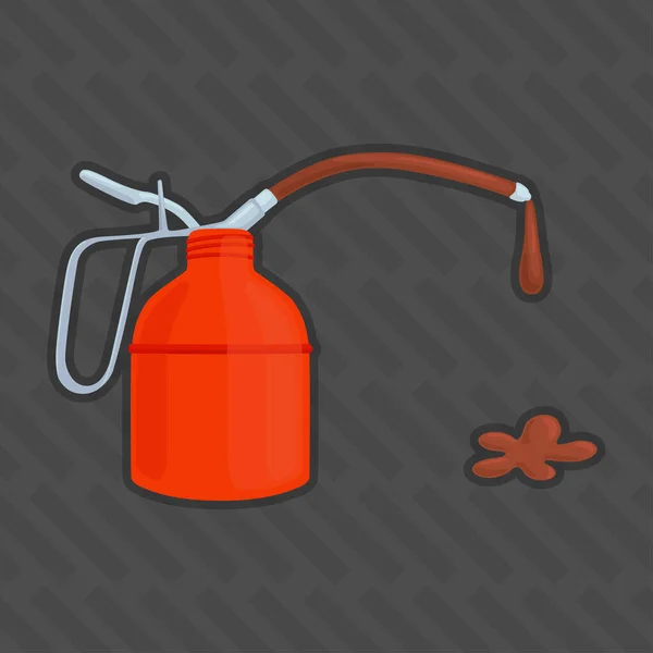 Red Oilcan Oil Drop Metal Vector Illustration — Vector de stock