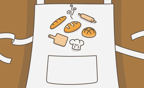 Many Kinds Blueberry Bread Apron Many Kinds Bread Kawaii Doodle — Stock vektor