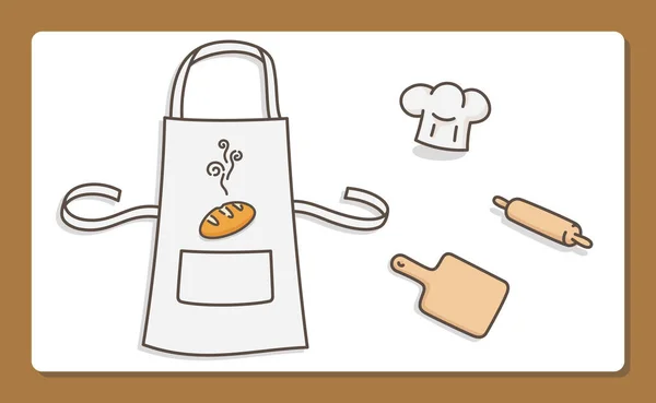 Bread Making Equipment Kawaii Doodle Flat Cartoon Vector Illustration — Stock vektor
