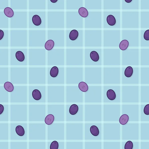 Purple Grape Blue Stock Fabric Seamless Pattern Gift Wrap Wallpaper — Vector de stock