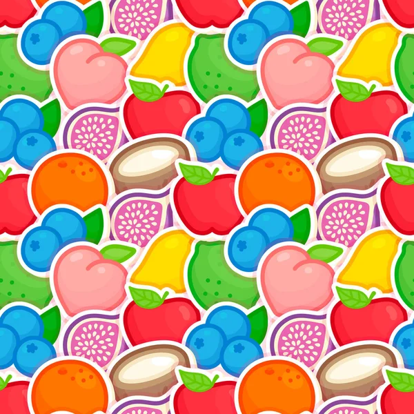 Rainbow Fruit Seamless Pattern Gift Wrap Wallpaper Background — Stockvektor