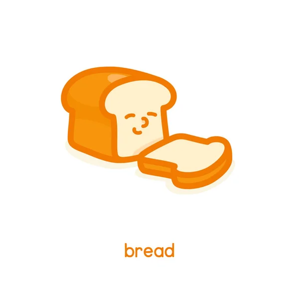Bread Slides Kawaii Doodle Flat Cartoon Vector Illustration — Stock vektor