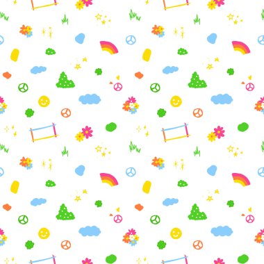 hippie minimal colorful seamless pattern Gift Wrap background wallpaper
