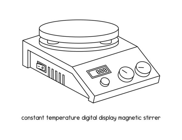 Diagrama Agitador Magnético Exposição Digital Temperatura Constante Para Ilustração Vetor —  Vetores de Stock