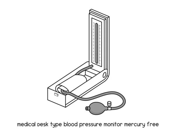 Medical Desk Typ Krevní Tlak Monitor Diagram Pro Experiment Nastavení — Stockový vektor