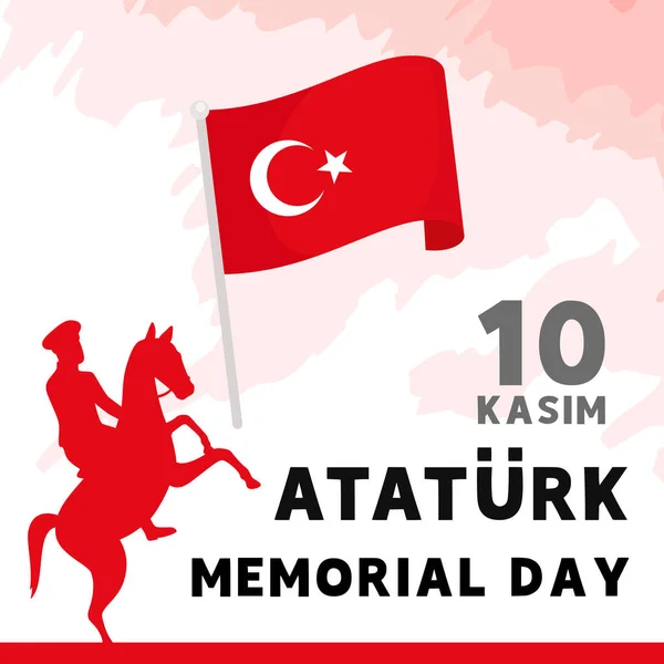 Atatrk Memorial Día Kasim Banner Vector Ilustración — Vector de stock