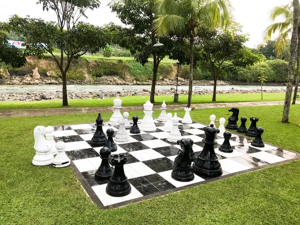 park with big chess figures