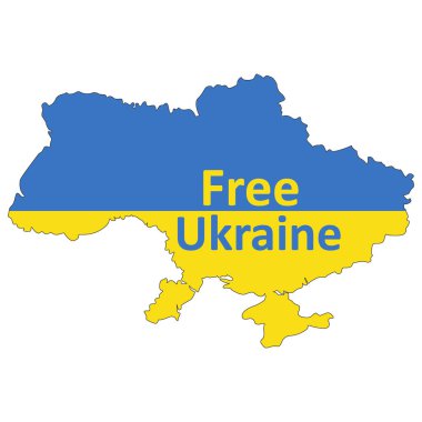 Ukrayna Haritasında Bayrak Anonim Şirketi 'nin Vektör İllüstrasyonu