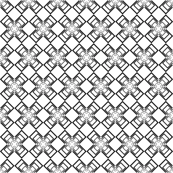 Seamless Geometric Ornamental Pattern White Black Background Vector Illustration Tile — Archivo Imágenes Vectoriales