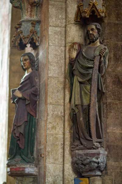 Religious Stone Carvings Interior Lorenz Lawrence Medieval Church City Nuremberg — Stock fotografie