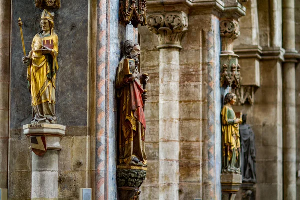 Religious Stone Carvings Interior Lorenz Lawrence Medieval Church City Nuremberg — 图库照片