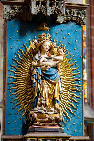 Religious Stone Carving Interior Lorenz Lawrence Medieval Church City Nuremberg — Stock fotografie