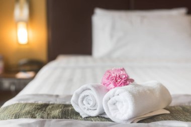Bed in the hotel, Bedroom ready for guests