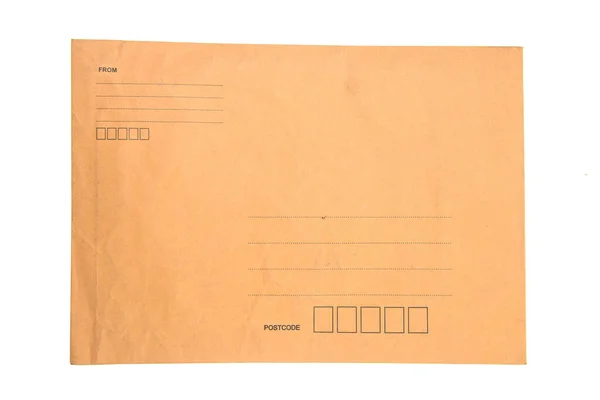 Brown Envelope Dokument Vit Bakgrund — Stockfoto