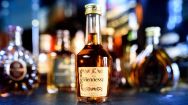 Bangkok Thailand - Aug 17, 2022 : Bottle of Hennessy, a brand of famous cognac from Cognac, France
