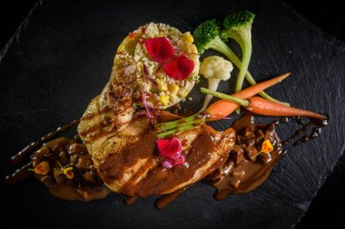 Grilled Chicken Steak and Vegetables with Rice