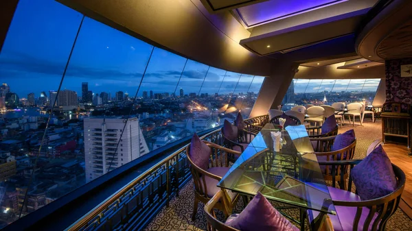 Bangkok Thailand Sep 2015 Vista Noturna Cidade Restaurante Hotel Área — Fotografia de Stock