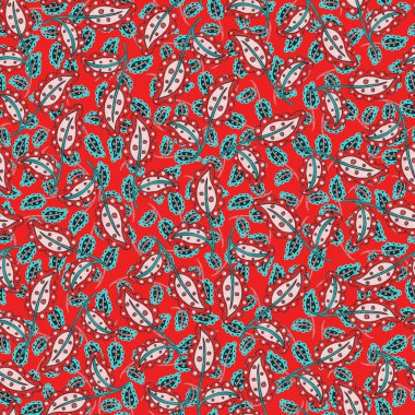 Suluboya desensiz, folky çiçekli ve yapraklı, etnik tarzda. Çiçek süsleme. Geleneksel şal deseni. Tekstil tasarım dokusu. Kabilesel etnik klasik dikişsiz model..