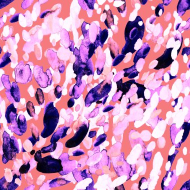 Suluboya, soyut, kusursuz desen. Parlak el yapımı elementlerle yaratıcı doku. Soyut renkli yazdırma.