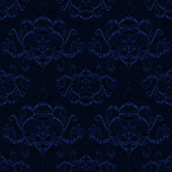 Красочный икат в винтажном стиле. Элегантное этническое происхождение. Ручное рисование восточного искусства. Бесшовная геометрическая винтажная текстура.