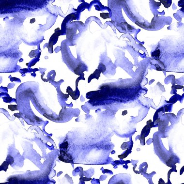 Suluboya, soyut, kusursuz desen. Parlak el yapımı elementlerle yaratıcı doku. Soyut renkli yazdırma.