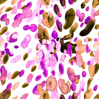 Suluboya, soyut, kusursuz desen. Parlak el yapımı elementlerle yaratıcı doku. Soyut renkli yazdırma.