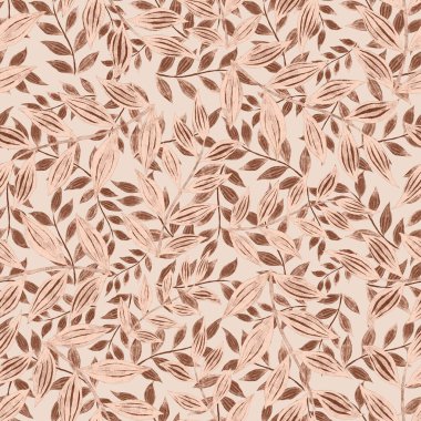 Vintage yapraklı suluboya desenli. Dekoratif tasarım için renkli yaprakları olan güzel bir botanik baskısı. Parlak bahar ya da yaz arkaplanı. Klasik düğün dekoru. Tekstil tasarımı.