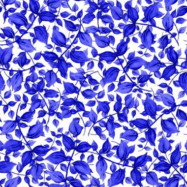 Vintage yapraklı suluboya desenli. Dekoratif tasarım için renkli yaprakları olan güzel bir botanik baskısı. Parlak bahar ya da yaz arkaplanı. Klasik düğün dekoru. Tekstil tasarımı.