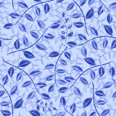 Vintage yapraklı suluboya desenli. Dekoratif tasarım için renkli yaprakları olan güzel bir botanik baskısı. Parlak bahar ya da yaz arkaplanı. Klasik düğün dekoru. Tekstil tasarımı.