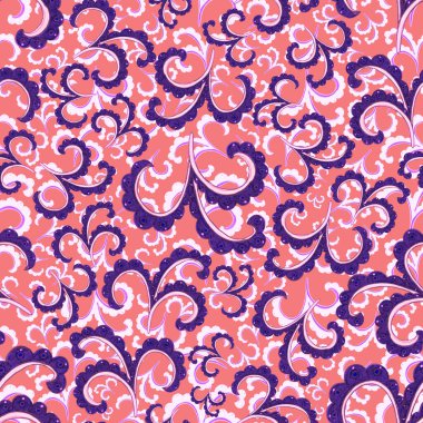 Suluboya desensiz, folky çiçekli ve yapraklı, etnik tarzda. Çiçek süsleme. Geleneksel şal deseni. Tekstil tasarım dokusu. Kabilesel etnik klasik dikişsiz model..