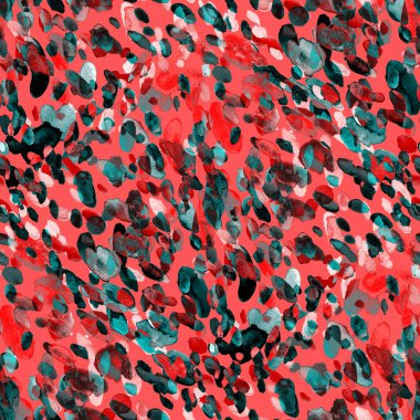 Suluboya, soyut, kusursuz desen. Parlak el yapımı elementlerle yaratıcı doku. Soyut renkli yazdırma.