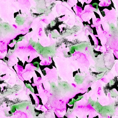 Suluboya, soyut, kusursuz desen. Parlak el yapımı elementlerle yaratıcı doku. Soyut renkli yazdırma.